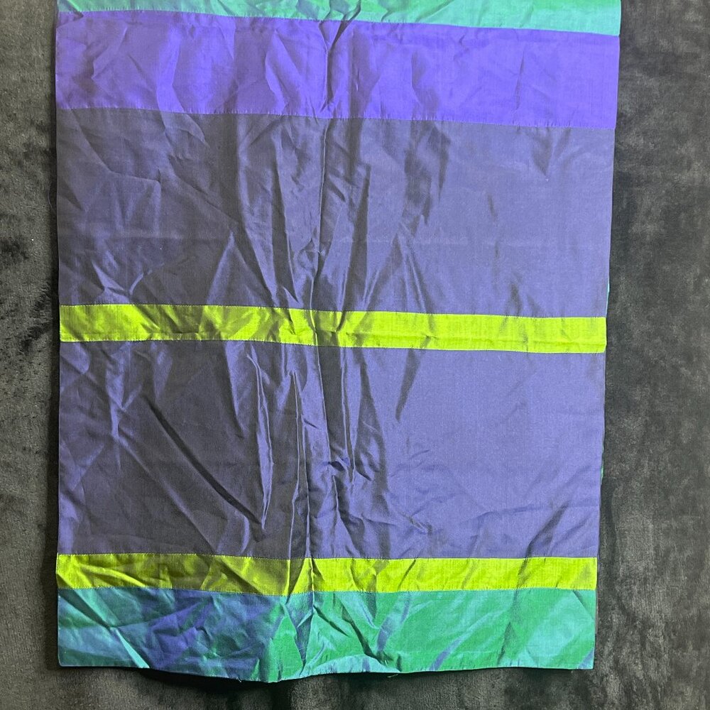 Striped Sheer Scarf Wrap – Purple, Blue & Green – 21” x 64” – Lightweight Access